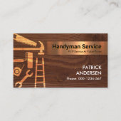 Carte De Visite Outils Handyman Sur Le Bois De Bois (Devant)