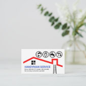Carte De Visite Outils Handyman Sur Le Toit Rouge (Debout devant)
