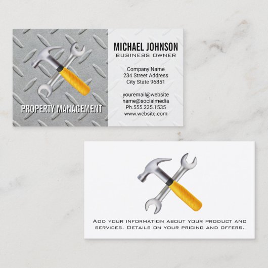 Carte De Visite Outils main | Construction | Acier (Devant / Derrière)