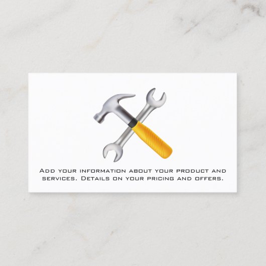 Carte De Visite Outils main | Construction | Acier (Dos)