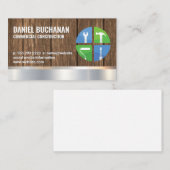 Carte De Visite Outils main de construction icônes | Bois (Devant / Derrière)