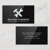 Carte De Visite Outils main de menuiserie | Luminosité noire (Devant / Derrière)