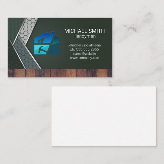 Carte De Visite Outils main du constructeur | Constructeur de cons (Devant / Derrière)