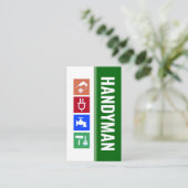 Carte De Visite Outils main en calques blancs verts (Debout devant)