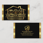 Carte De Visite Outils main pour la structure de construction or (Devant / Derrière)