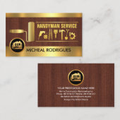 Carte De Visite Outils main pour pinceau or (Devant / Derrière)