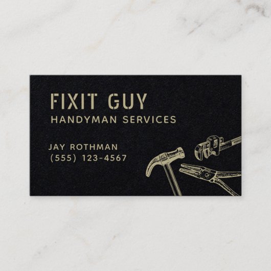 Carte De Visite Outils main rustique, Construction (Devant)