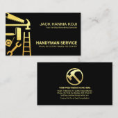 Carte De Visite Outils manuyman de construction d'or (Devant / Derrière)