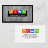 Carte De Visite Outils manuyman de couche de bois gris (Devant / Derrière)