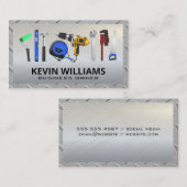 Carte De Visite Outils matériels | Acier métallique (Devant / Derrière)