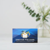 Carte De Visite Outils matériels | Arrière - plan Abstrait bleu (Debout devant)