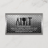 Carte De Visite Outils matériels | Arrière - plan plaqué acier (Dos)