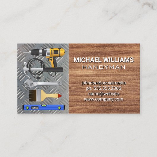 Carte De Visite Outils matériels | Bois et métaux (Devant)