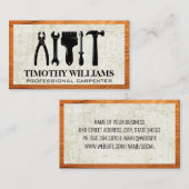 Carte De Visite Outils matériels | Cadre en bois (Devant / Derrière)