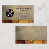 Carte De Visite Outils matériels | Construction | Cuir en bois (Devant / Derrière)