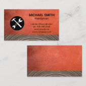 Carte De Visite Outils matériels | Construction | Cuir en bois (Devant / Derrière)