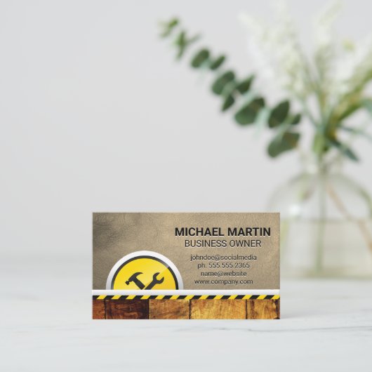 Carte De Visite Outils matériels | Construction | Cuir en bois (Debout devant)