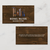 Carte De Visite Outils matériels de construction | Menuiserie (Devant / Derrière)
