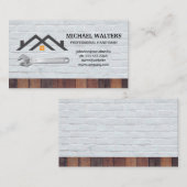 Carte De Visite Outils matériels de menuiserie | Mur en briques de (Devant / Derrière)