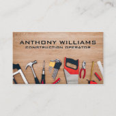 Carte De Visite Outils matériels de menuiserie sur table en bois (Devant)