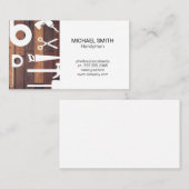 Carte De Visite Outils matériels | Handyman | Gestionnaire de prop (Devant / Derrière)