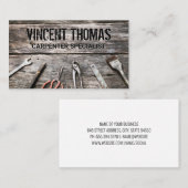 Carte De Visite Outils matériels sur table en bois (Devant / Derrière)