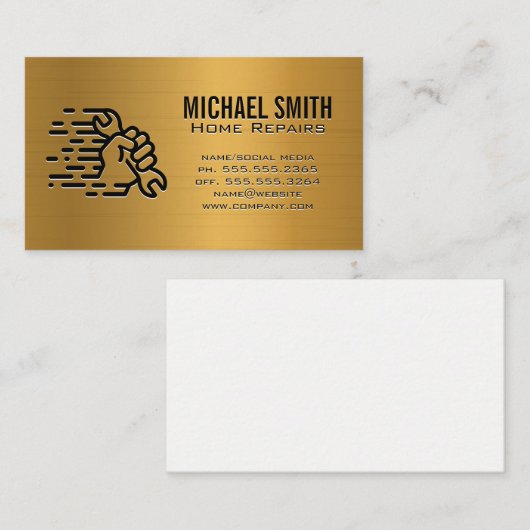 Carte De Visite Outils matériels | Une clé à main (Devant / Derrière)