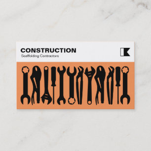 Carte De Visite Outils - Noir sur Orange f79256