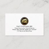 Carte De Visite Outils Or élégant Couches gris noir (Dos)