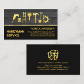 Carte De Visite Outils pour main d'or Panneau de bois (Devant / Derrière)