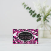 Carte De Visite Outils roses de salon de coiffure d'empreinte de (Debout devant)