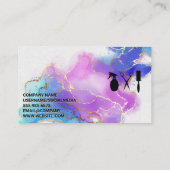 Carte De Visite Outils Salon | Code QR | Aquarelle Gold Foil (Dos)