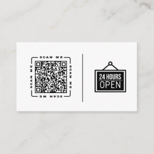 Carte De Visite Ouvert 24h/24 et 7j/7 Modèle de code QR et de lo