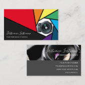 Carte De Visite Ouverture de caméra Rainbow couleurs pour les phot (Devant / Derrière)