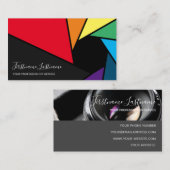 Carte De Visite Ouverture de caméra Rainbow couleurs pour les phot (Devant / Derrière)