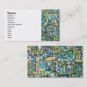 Carte De Visite Ouverture-Moderne Bauhaus Art Géométrique (Devant / Derrière)