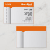 Carte De Visite Ouvrez le livre - FF6600 orange (Devant / Derrière)