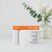 Carte De Visite Ouvrez le livre - FF6600 orange (Debout devant)