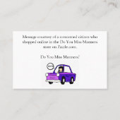 Carte De Visite Ouvrez vos yeux (Dos)