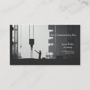 Carte De Visite Ouvrier de construction avec grue