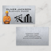 Carte De Visite Ouvrier de construction de collier bleu | Site Bui (Devant / Derrière)