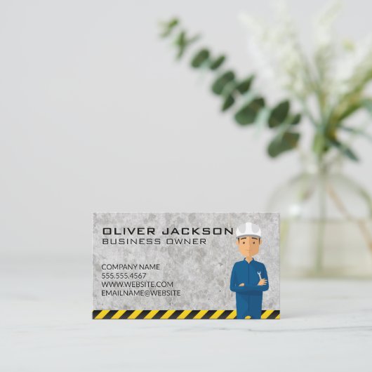 Carte De Visite Ouvrier de construction polyvalent (Debout devant)