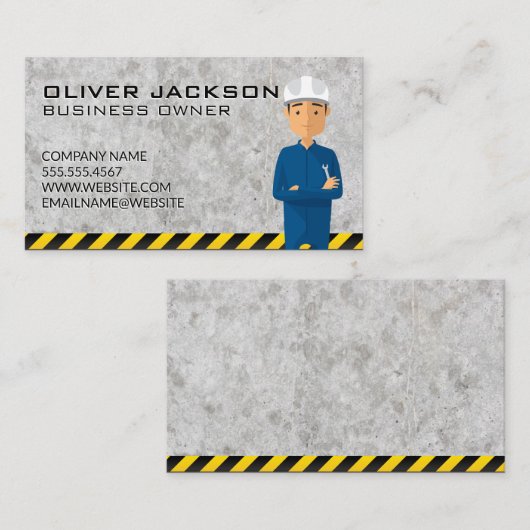 Carte De Visite Ouvrier de construction polyvalent (Devant / Derrière)