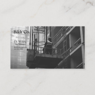 Carte De Visite Ouvrier de construction sur plate-forme de grue