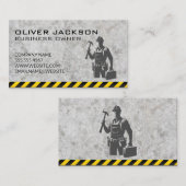 Carte De Visite Ouvrier de la construction en collier bleu (Devant / Derrière)