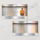 Carte De Visite Ouvrier de la construction en collier bleu | Menui (Devant / Derrière)