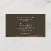 Carte De Visite Ouvrier de menuiserie rustique moderne (Dos)