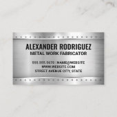 Carte De Visite Ouvrier de métaux de production | Rivets métalliqu (Dos)