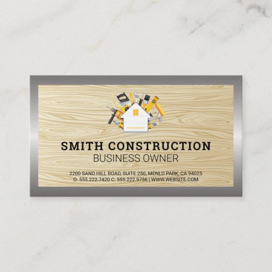 Carte De Visite Ouvrier du bâtiment | Arrière - plan de grains de  (Devant)