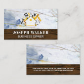 Carte De Visite Ouvrier du bâtiment | Bois | Outils (Devant / Derrière)